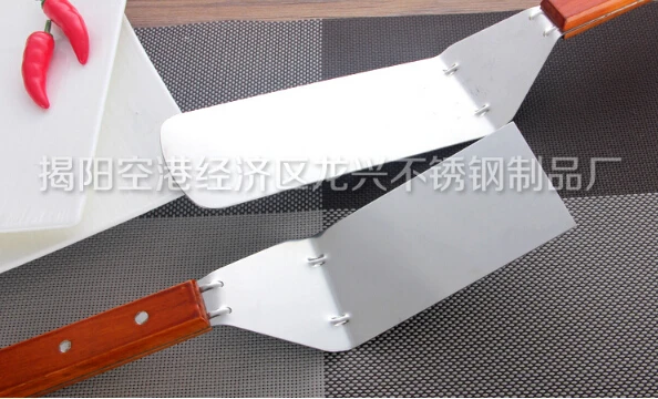 

High Quality Extended Stainless Steel Steak Turners With Wood Handle Cooking Tools Free Shippng