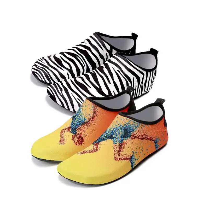 

Lovers Quick-Dry Water Shoe Men Lightweight Swimming Aqua Sock Zebra Printed Mutifunctional Barefoot Beach Pool Surf Yoga Shoes