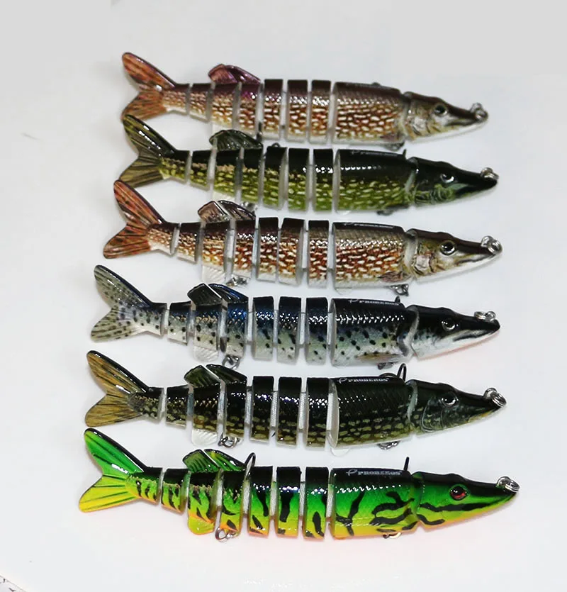 6 Pieces 5" Pike Muskie Fishing Bait 20g Swimbait Lifelike Muliti