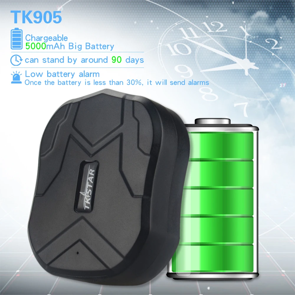 شحن سريع! سيارة GPS المقتفي TK905 المغناطيس السيارة Rastreador GPS 5000 mAh بطارية الاستعداد 90 أيام عمر تتبع الحرة/التطبيق