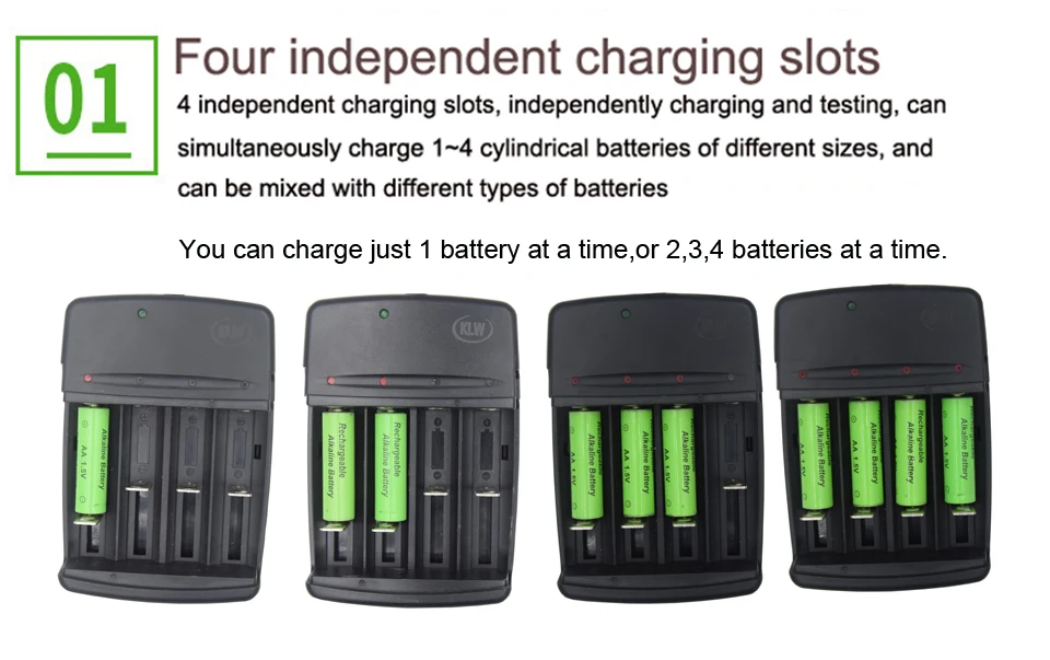 4 слота Смарт USB зарядное устройство для перезаряжаемых C D SC N A AA AAA AAAA 1,2 в NiMh NiCd 1,5 В щелочная батарея зарядное устройство