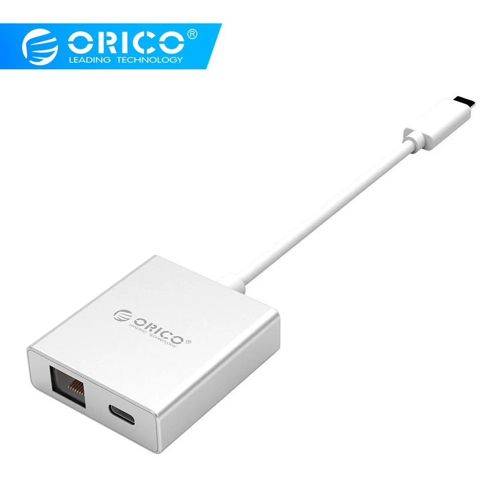  ORICO Mini Adapter Type-C to Gigabit Ethernet RJ45 Adapter With PD charger Usb Splitter for MACbook