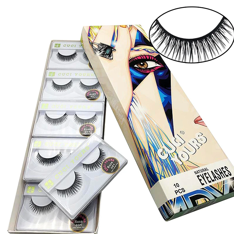 

10 Pairs False Eyelashes Natural 3D False Lashes Black Hair Lashes Wispy Eyelashes Long Professional 1 Box Makeup Kit Eyelashes