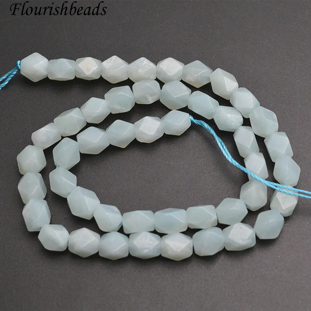 

8x10mm Natural Pure Color Faceted Rhombus Cutting Amazonite Square Cube Shape Stone Loose Beads Jewelry Making Supplies