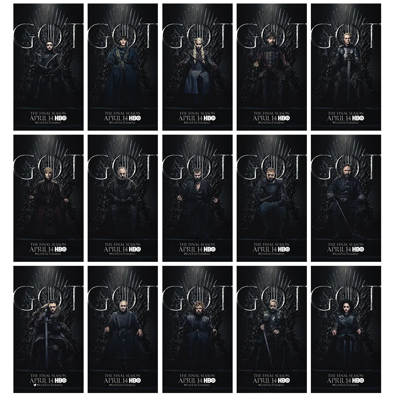 

Game of Thrones Season 8 Movie Drama Silk Poster Role Posters and Prints GOT 2019 TV Play Wall Art for Bedroom Home Decor