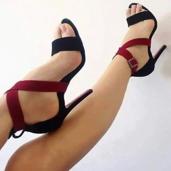 

2018 summer new fish head fight color cross with fine with high with women sandals Europe and the United States.ZL-555-13