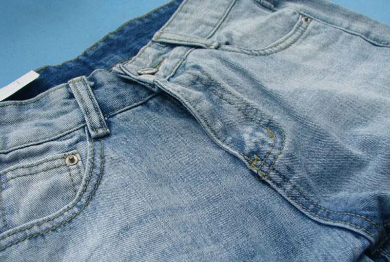 Fashion Europe and America women's jeans womens hole ripped jeans trousers casual lady denim pants womens blue jeans