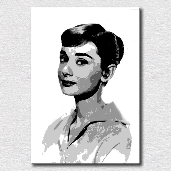 

Unique gift wall art Audrey Hepburn pictures reproduction pop art oil paintings for bedroom decoration canvas painting