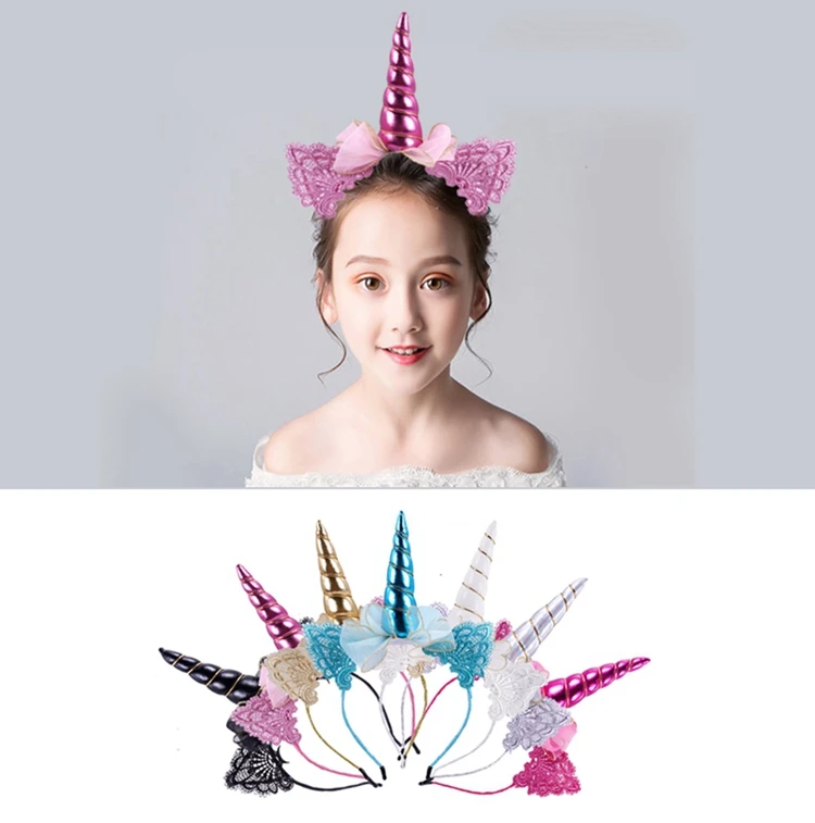 QIFU Unicorn Party Decorations Unicorn Birthday Party Supplies Unicornio Party Headband Set Girl Deco Baby Shower Decorations