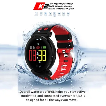 

K2 3D arc Smart Wristband Blood Pressure Heart Rate Monitor Blood oxygen monitor 0.95 inch Colorful OLED Swimming Smart Bracelet