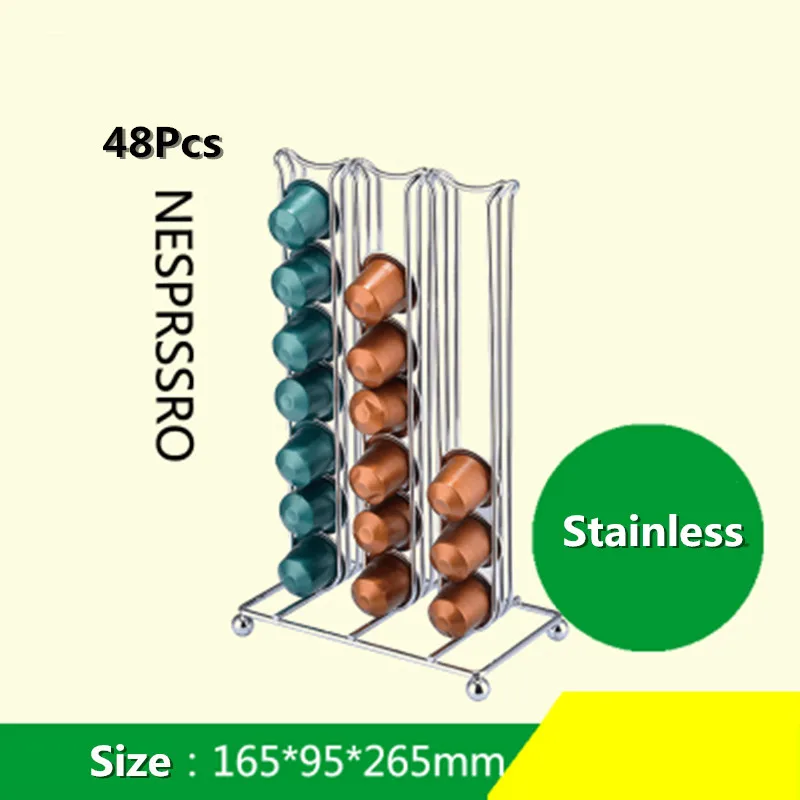 24/36/40 шт металлический черный капсулы Кофе Держатель подставка под Съемный держатель Органайзер Хранение кофейных капсул полка Кофе посуда - Цвет: Слоновая кость