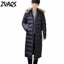 ZVAQS зимняя куртка Для мужчин теплая куртка-пуховик Повседневное с капюшоном толстые молнии парки Hombre Invierno красивый зимнее пальто CJ114