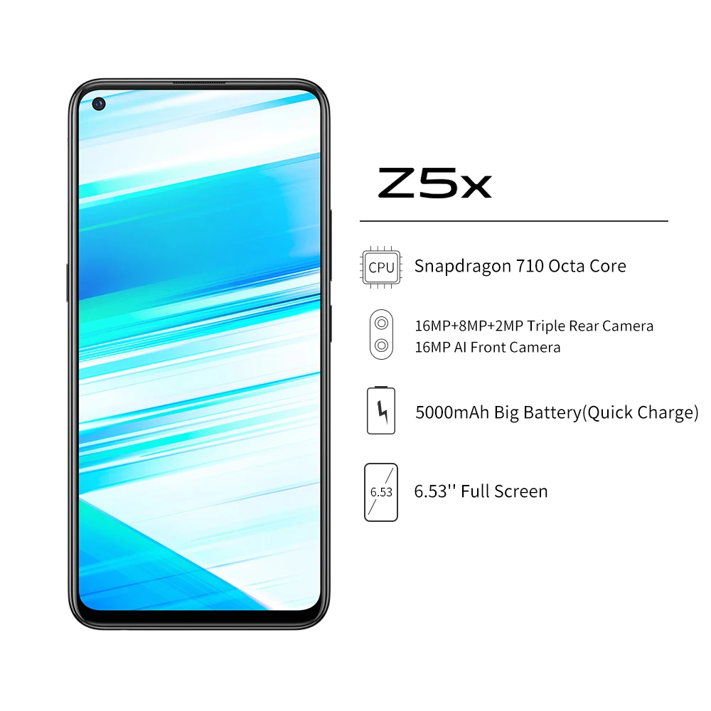Vivo Z5x мобильный телефон 6 53 &quotэкран ГБ ОЗУ 128 Гб ПЗУ Восьмиядерный процессор