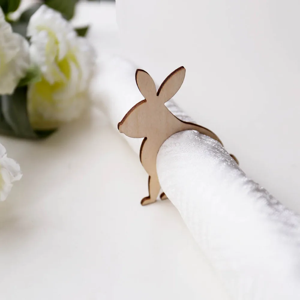 

24PCS Wood Easter Rabbit Napkin Rings,Easter Bunny Party Decor,Laser Cut Place Setting,Rabbit Napkin Ring, Easter Table Decor