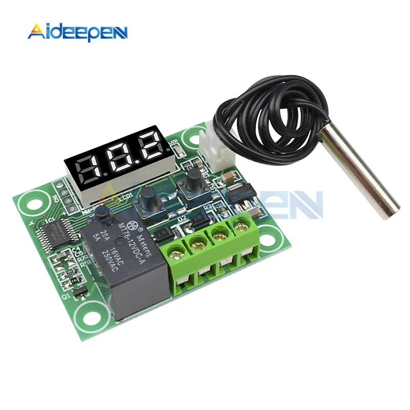 W1209 12V White W1209 W1209WK DC 12 В AC 110-220 В светодиодный цифровой термостат температурный контроллер модуль переключателя с водонепроницаемым датчиком NTC+ чехол - Цвет: W1209 12V White