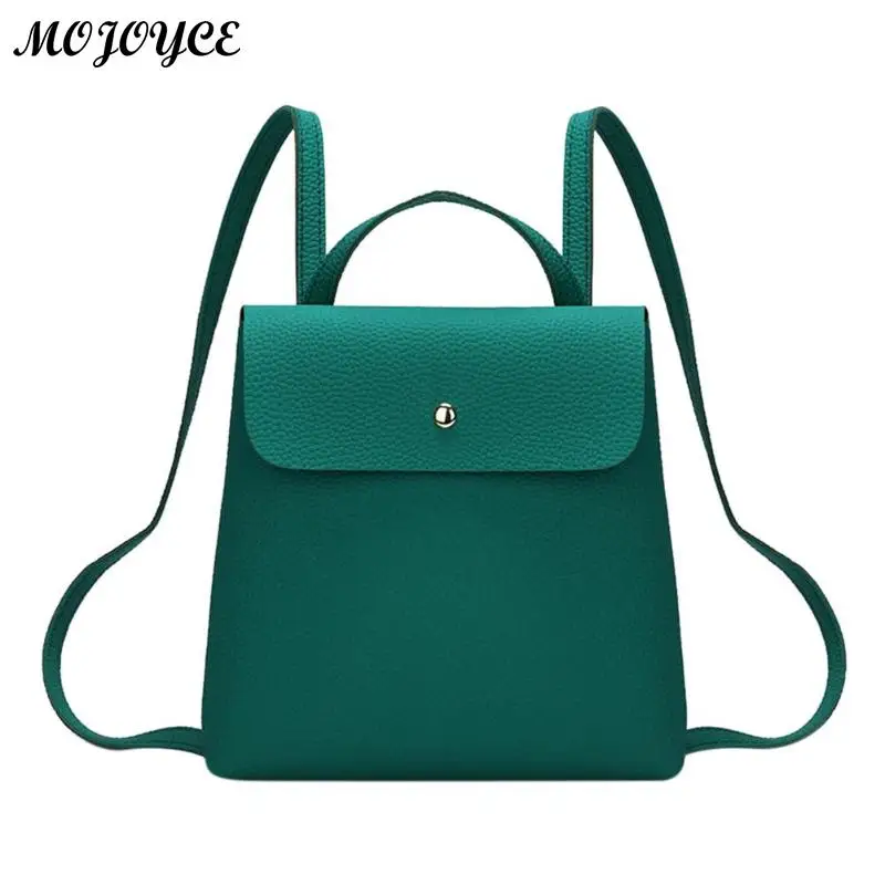 

Simple PU Soft Leather Backpacks Women Casual Small Packet Preppy Style Girls School Rucksacks Ladies Hasp MINI Shopping Bags