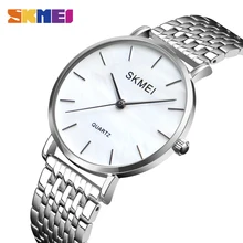 SKMEI Super Slim Sliver Mesh Stainless Steel Watches Women Top Brand Luxury Casual Clock Ladies Wrist Watch Relogio Feminino1365