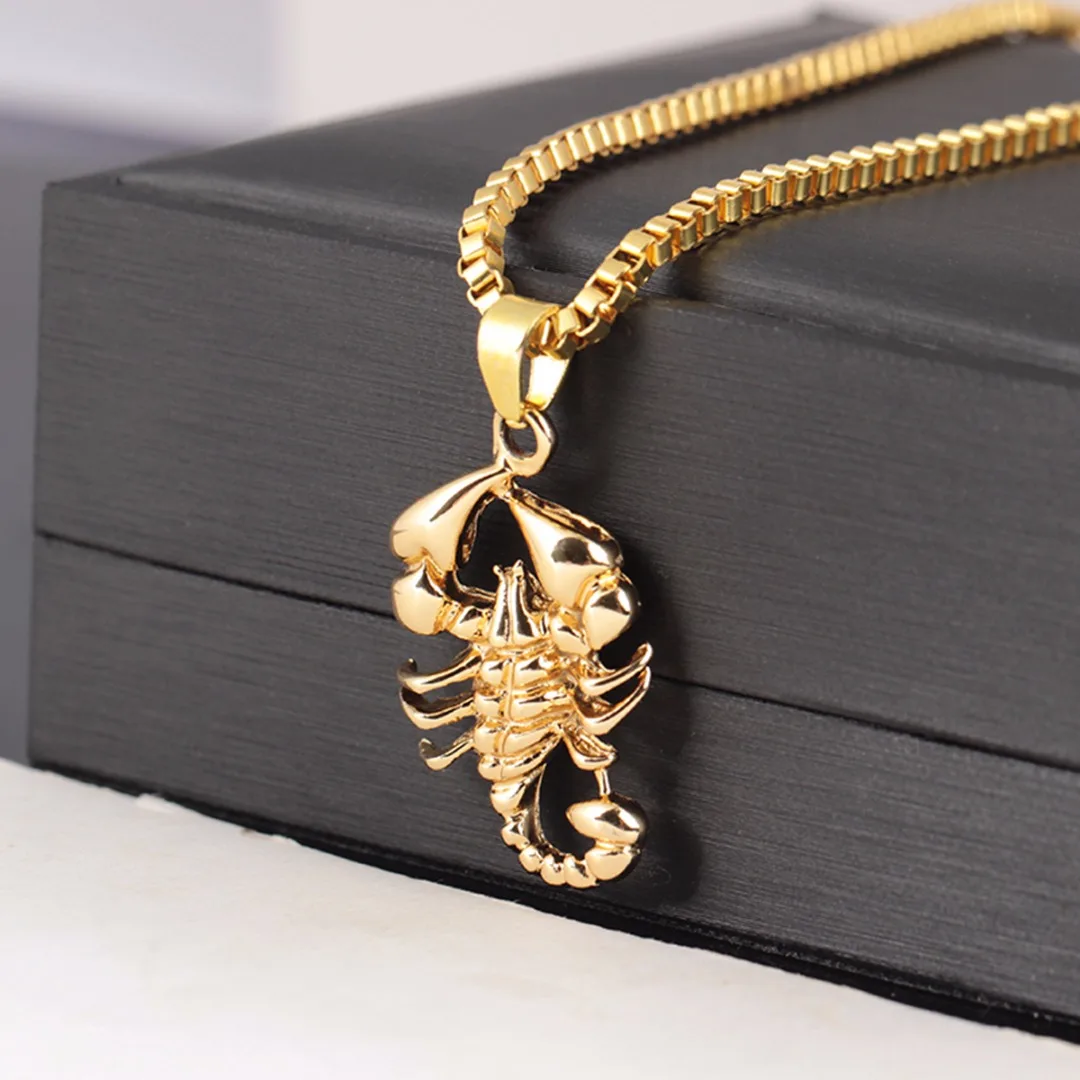 Gótico Collar Pendiente Colgante Joyería Acero Escorpión Hombre Collar Nuevo
