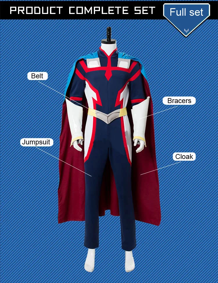 Cosroad Boku no My Hero Academia All Might Cosplay Costumes Men Jumpsuit Cloak for Halloween Party (7)