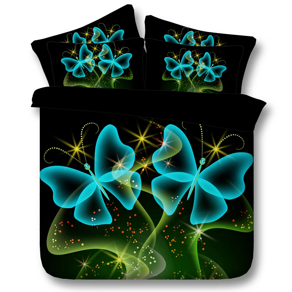 

bed linens 3d print butterfly comforter cover queen single bedding sets 3/4pc bedspreads full king sizes 500tc boys girls decor