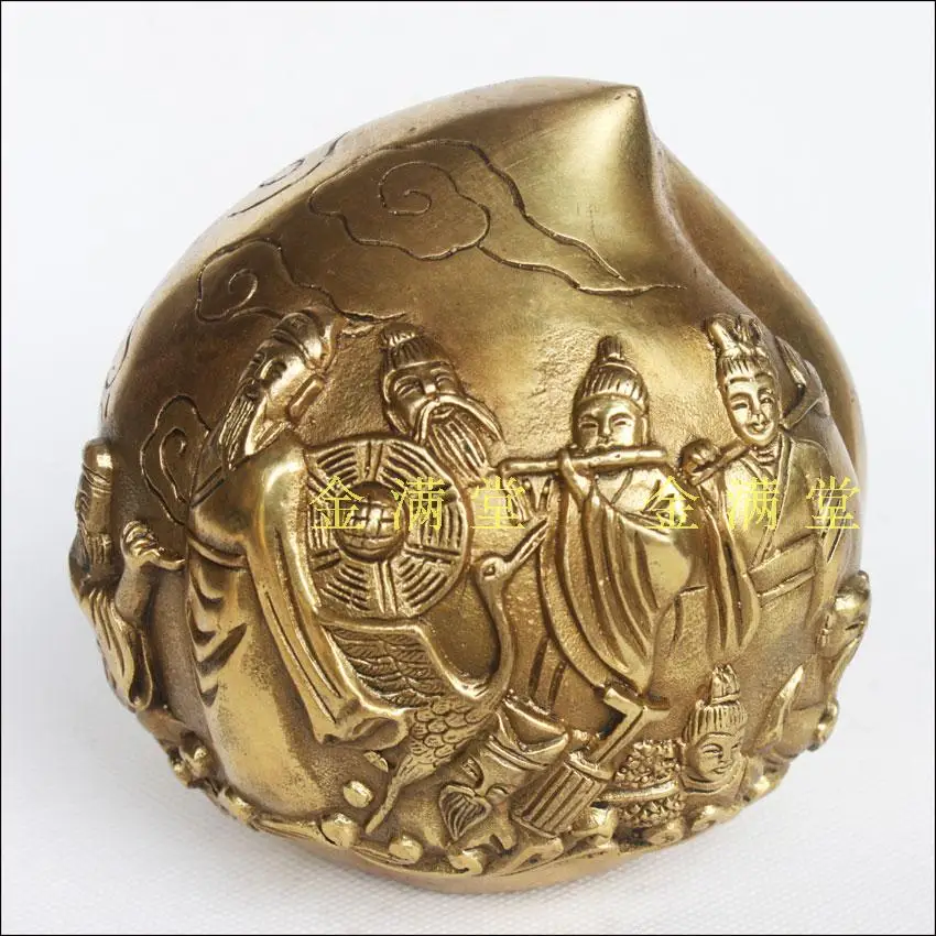 

Copper copper home decoration crafts decoration peach old man gift Factory Copper Feng Shui crafts