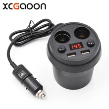 XCGaoon 2 способа 2 USB порта 5 V 3.1A Автомобильный многофункциональный прикуриватель/Автомобильное зарядное устройство с светодиодный экраном, тестовое напряжение и ток