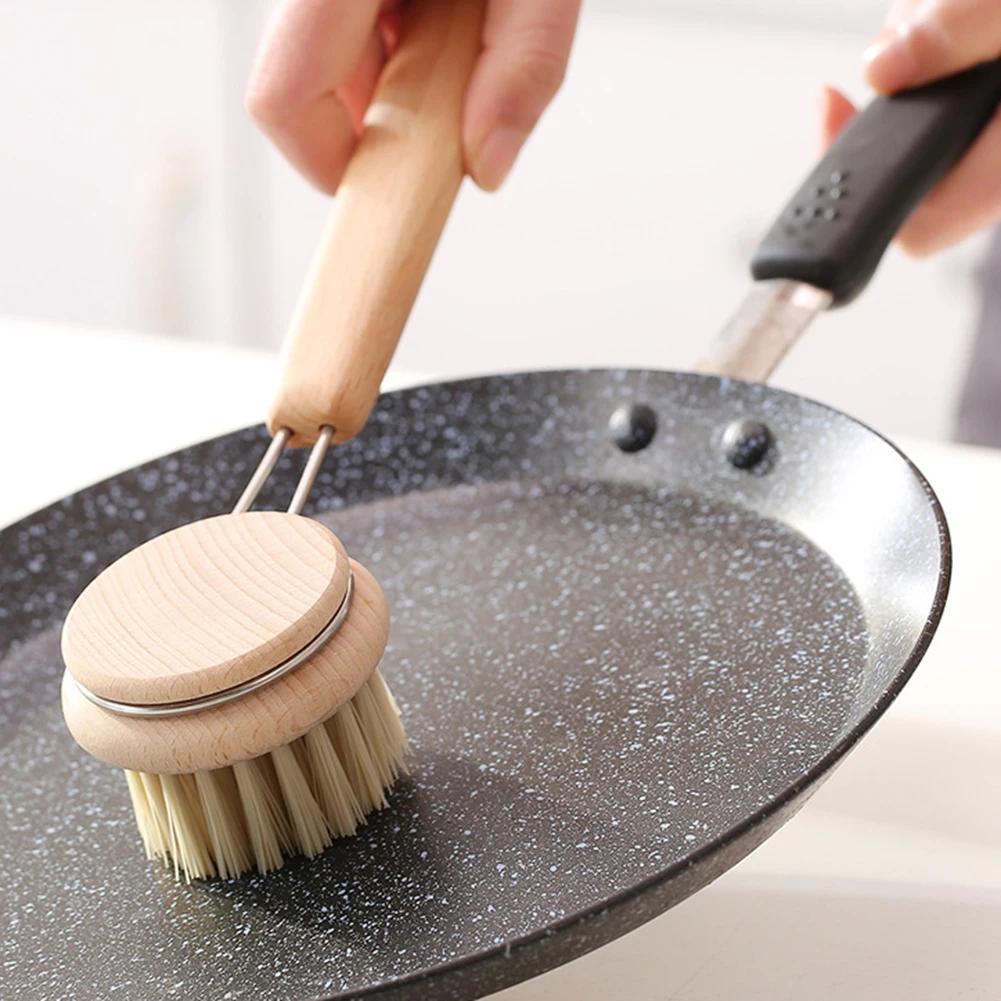 

Wooden Long Handle Pan Brush Dish Washing Bowl Cleaning Brush Handle design Kitchen Cleaning Tools Refill Liquid Soap Dispenser
