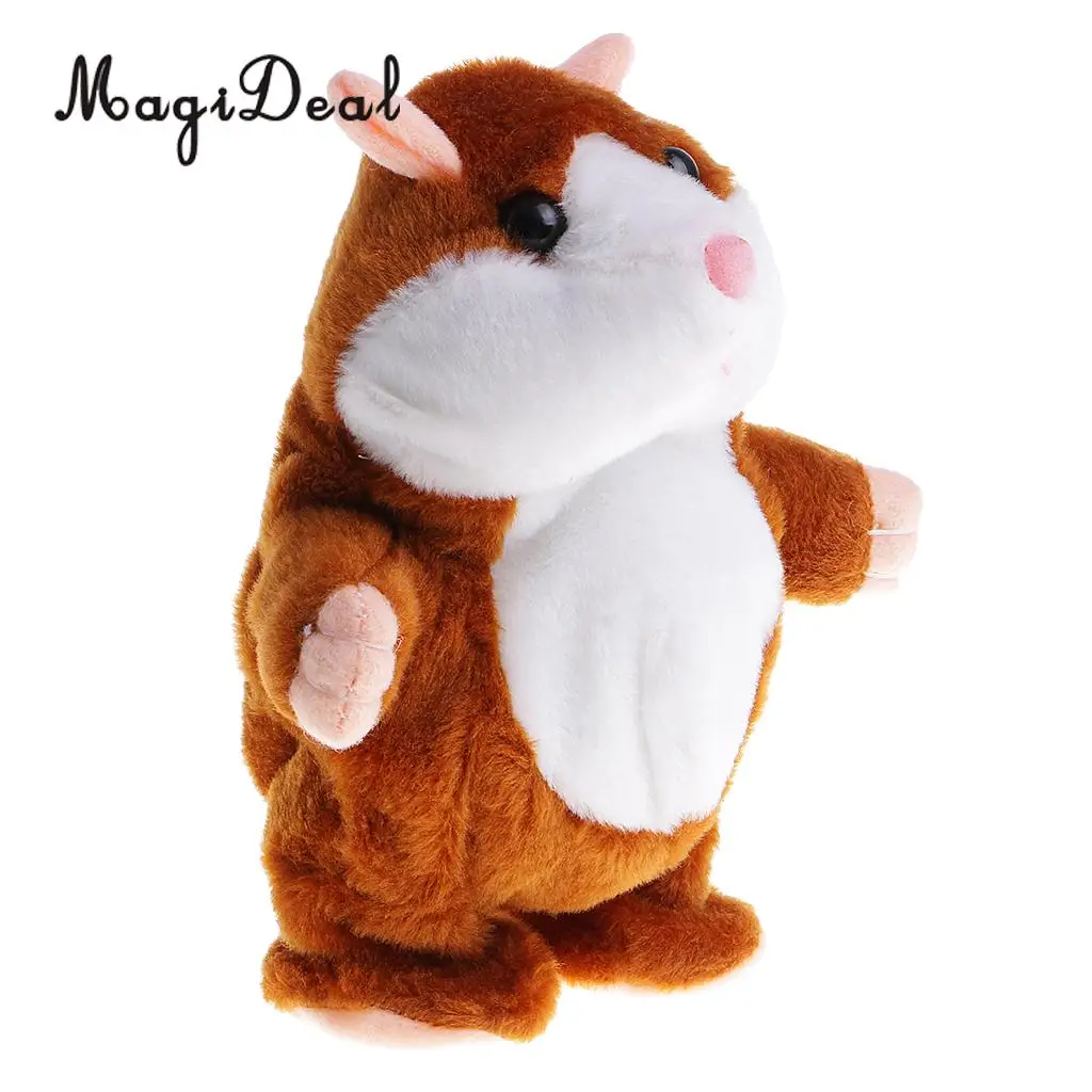 MagiDeal Cute Talking Walking Singing Hamster Mouse Pet Plush Toy Sound Mimic Recorder for Children Baby Kids Toy Gift