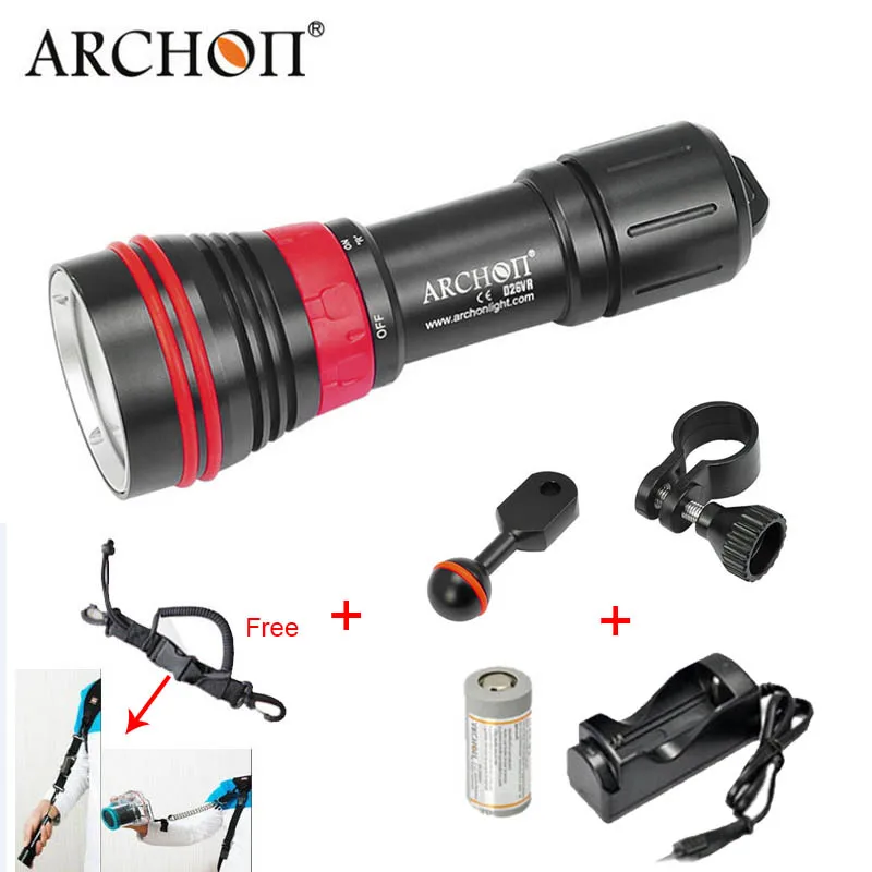 Карманный фонарик для дайвинга ARCHON D26VR W32R 2000 лм белый красный видео свет