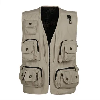 

Men's Pro Journalist Photographer Studio Work Multifunctional Vest Removable Mesh Work Jacket