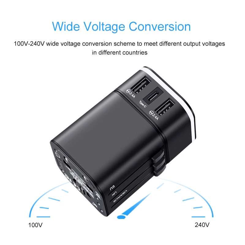 Elough Универсальный Зарядное устройство Тип C путешествия Зарядное устройство USB розетка Быстрая зарядка EU/US/UK AU штепсельная вилка американского стандарта для мобильного телефона адаптер multi USB