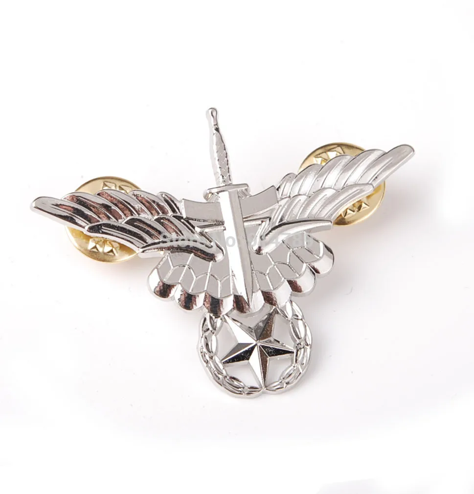 UNITED STATES US ARMY FREEFALL PARACHUTIST BADGE PIN SILVER GREY 32408 