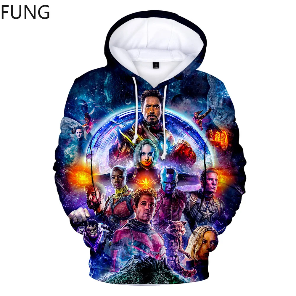 FUNG Avengers Endgame Hoodies Sweatshirts Men/Women 3D Printed Harajuku Hooded Pullovers Quantum Realm Mens Hoodie Sweatshirt