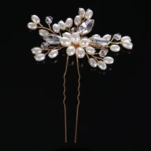 2016 New Female Jewelry Luxury Glass Pearls Hairwear for Women Crystal beads Hair Stick alloy Hairpin UZ043