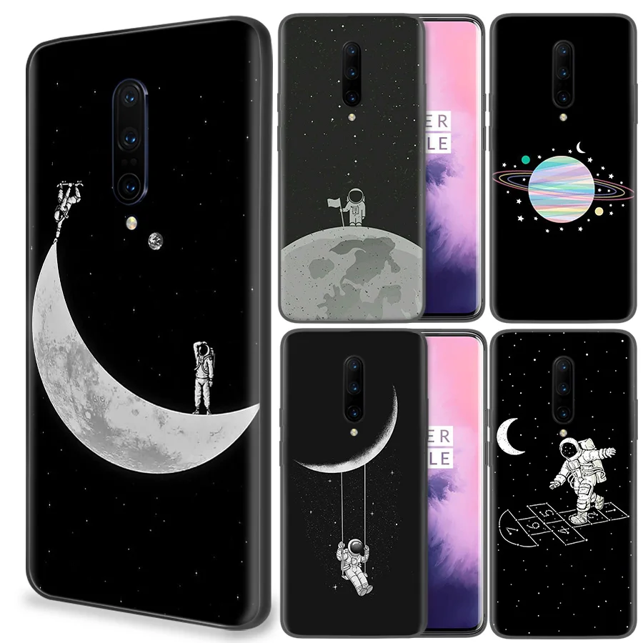 

Space Moon Astronaut Soft Rubber Fundas Silicone Back Case For OnePlus 7 Pro 6 6T 7Pro 5G Painted Pattern Cover Coque