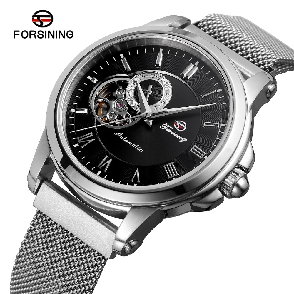 

FORSINING Men's High End Vintage Stainless Steel Automatic Analogue Dress Business Watch with Stainless Steel Bracelet FSG9416M4