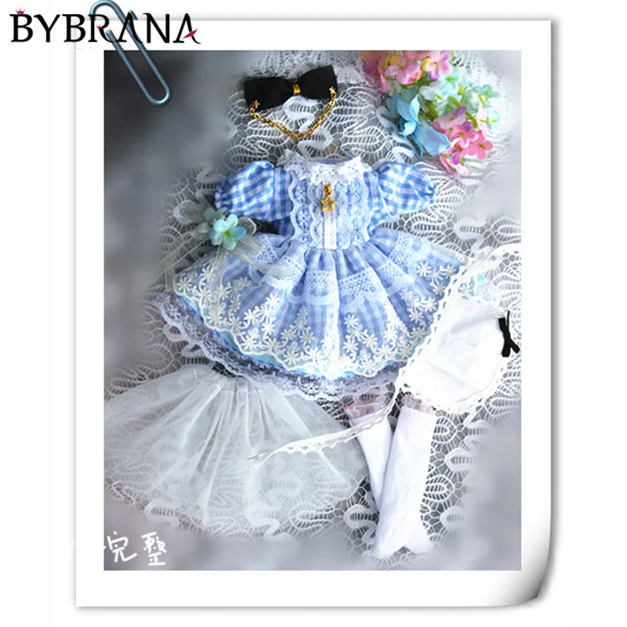 Bybrana 1/3 1/4 1/6 платье bjd Кукла Одежда yosd msd Алиса гигантские куклы одежда