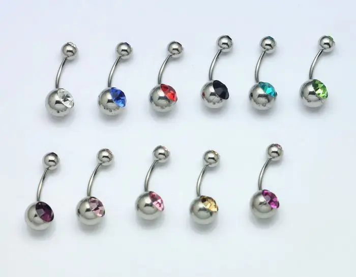 New Dangle Navel Belly Button Rings With Body Piercing Jewelry Double