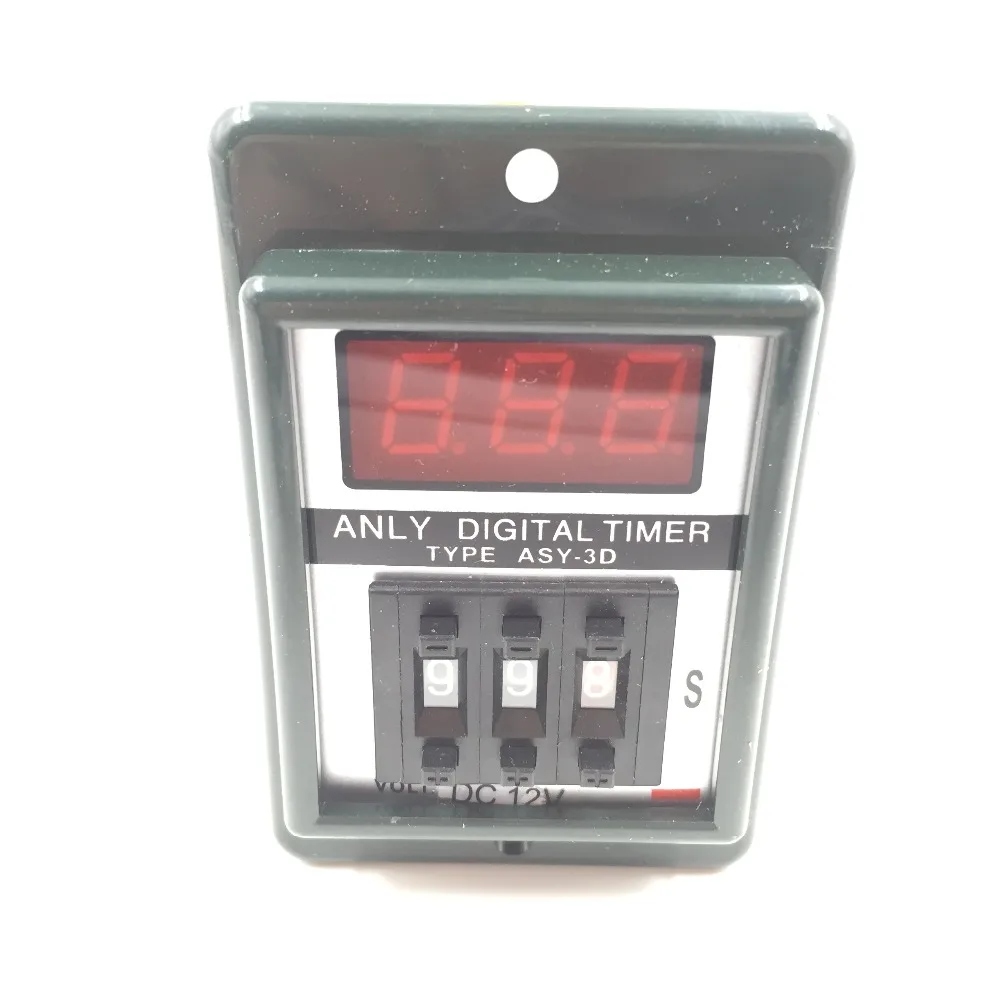 

AC/DC 12V 0.1-99.9 Second Digital Timer Time Delay Relay Black 8 Pin ASY-3D