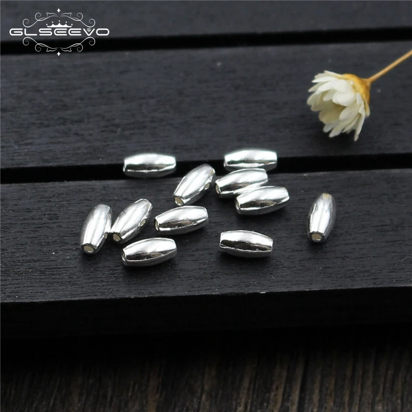 

30pcs 925 Sterling Silver Beads Oval Spacer Beads DIY Bracelet Necklace Bangle Accessories Beads For Jewelry Making XA0354