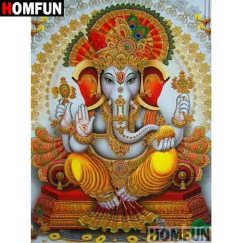 

HOMFUN Full Square/Round Drill 5D DIY Diamond Painting "Elephant buddha" Embroidery Cross Stitch 5D Home Decor Gift A08688