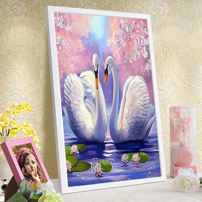 5D DIY Diamond Painting Cross Stitch Crystal Swimming Swan Diamond Embroidery Animals Rhinestones Diamond Mosaic Sale Needlework