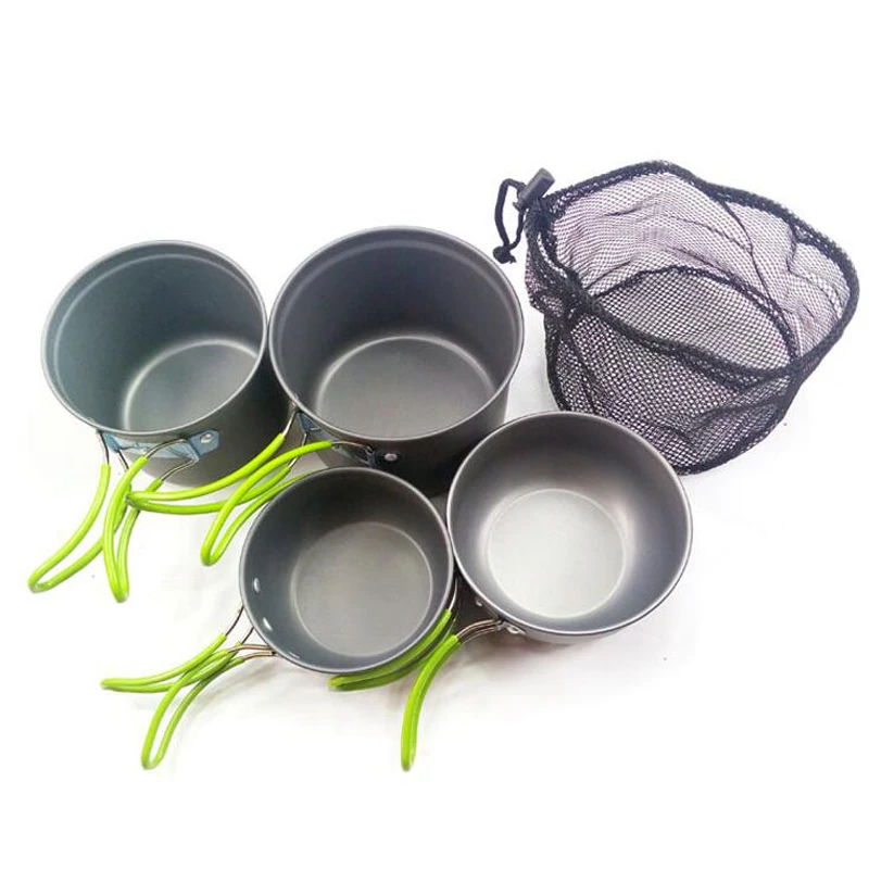 

Hiking Picnic Tableware Backpacking Cookware set Aluminum Alloy Pot for 2-3 Persons Light Weight 450g Camping Cookware M150864