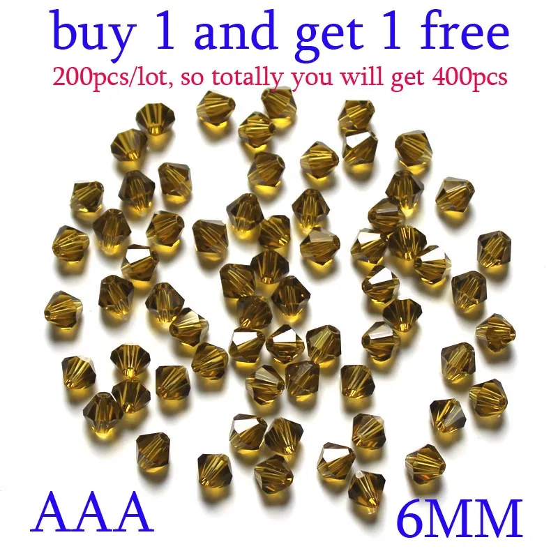 

Buy 1 Get 1 Free 5301/5328 Wholesale Top AAA Quality Bicone Beads 6mm Crystal Beads For Jewelry DIY Making