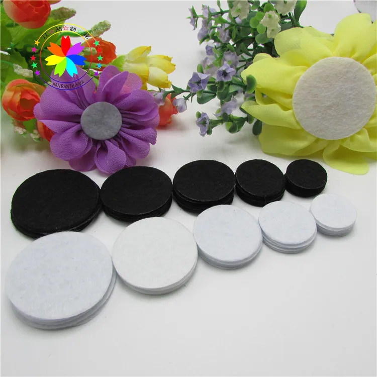 

1Y45152 20*20mm, 25*25mm, 30*30mm, 35*35mm, 40*40mm 200pieces/pack Felt cloth flower accessories