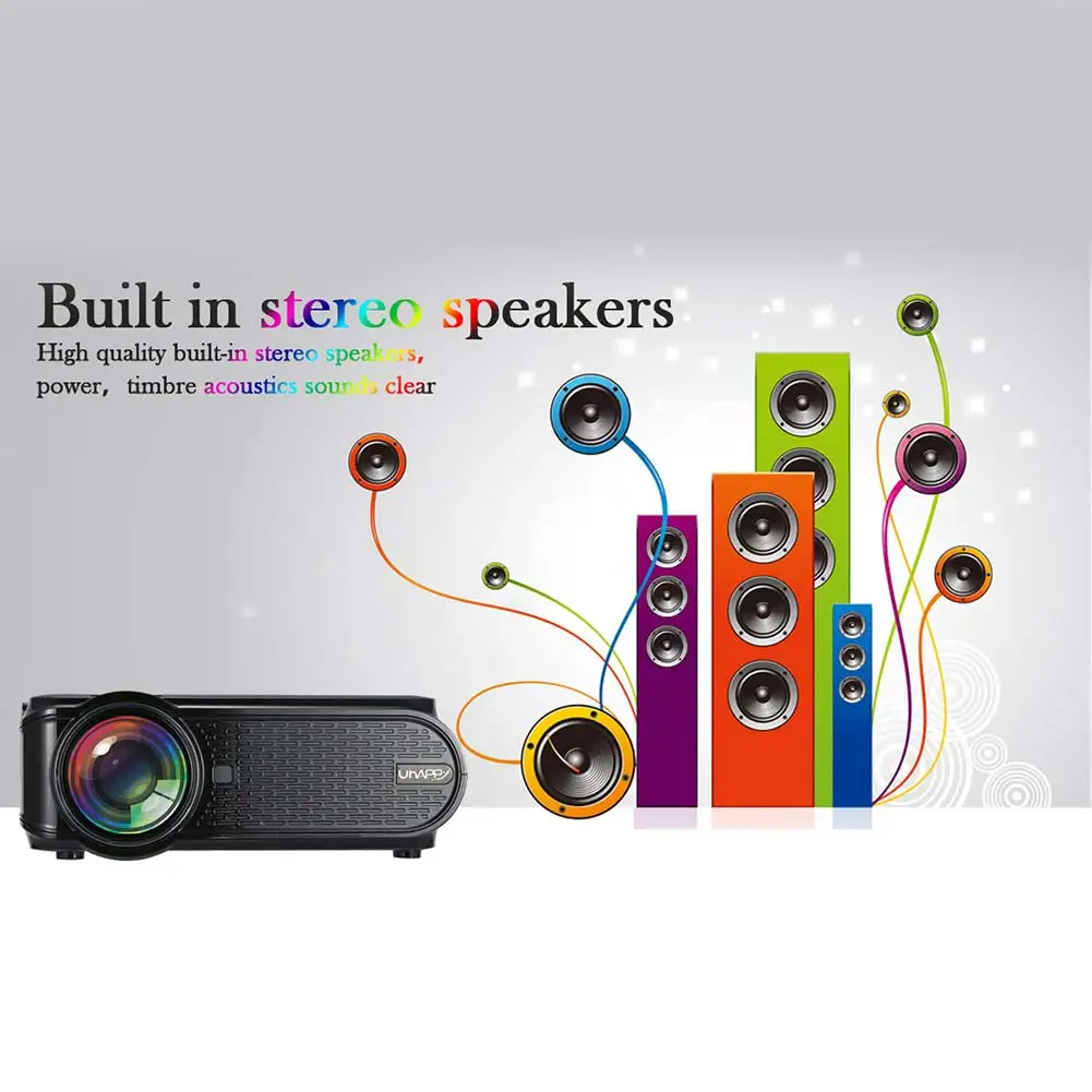جديد البسيطة LCD العارض كامل HD 1080 P المنزل Theather سينما HDMI VGA USB LED الكشافات ل مشغل وسائط الفيديو BR-19ING