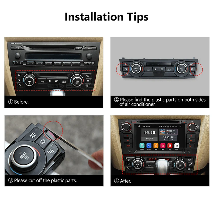 Best 7" Android 8.0 Oreo OS Car DVD Multimedia GPS Radio for BMW 3 Series E90/E91/E92/E93 2005-2012 with One Key Screen Off Support 10