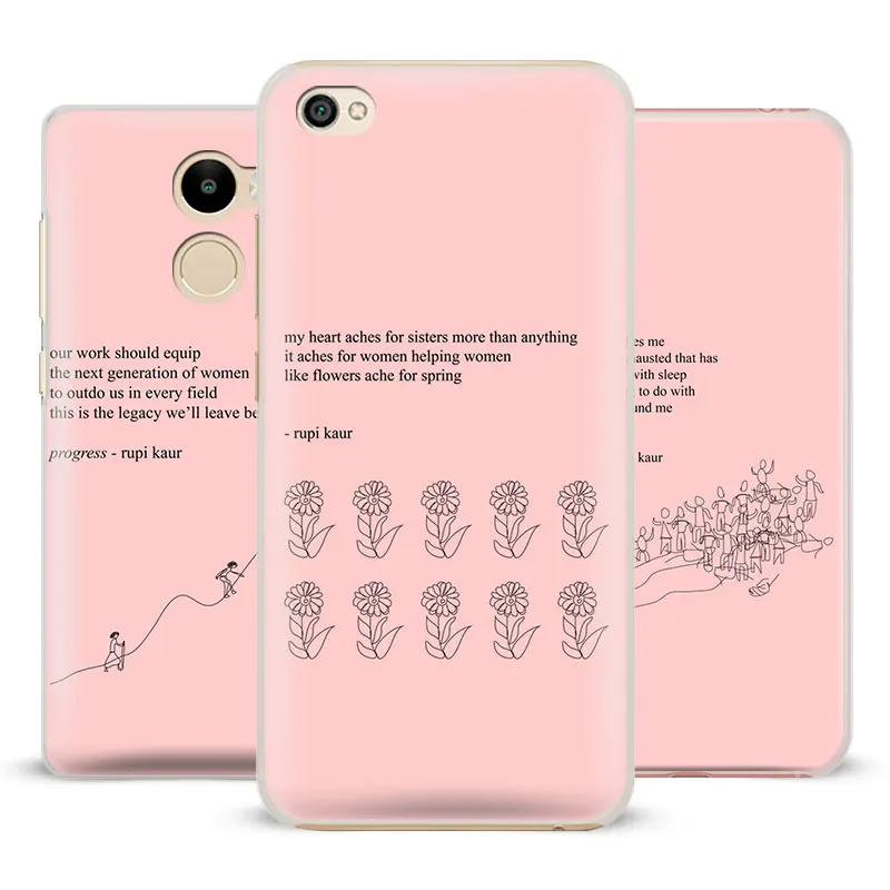 

Pink poet quotes Poetry Verse Phone Case Shell Cover For Xiaomi Redmi Note 4 4X 5A 6 6A PRO Mi 8 5 5S PLUS Max A1 Note 2 3