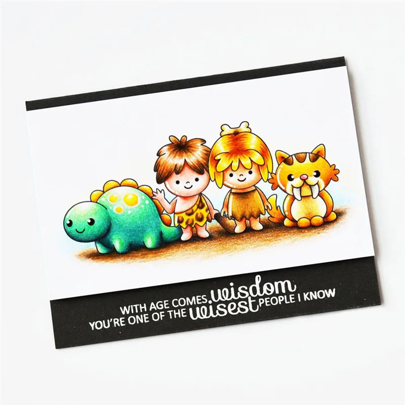 

Naifumodo Die Cutting Cute Animal Dinosaur Metal with Clear Stamp DIY Decorative Embossing Scrapbooking Craft Card Stencil