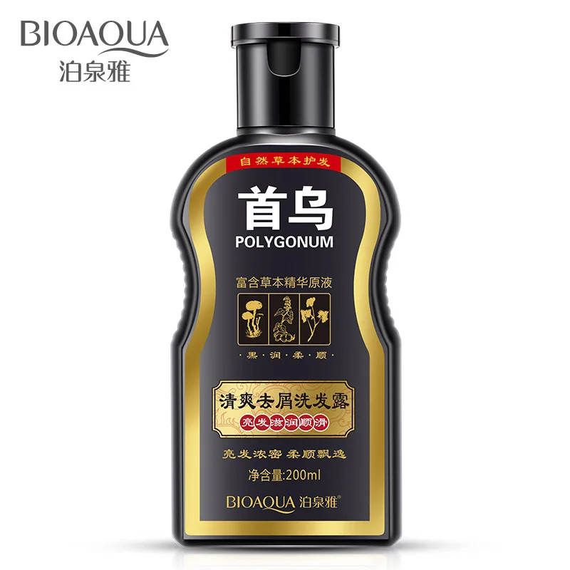 BIOAOUA натуральный растительный Herb Heshouwu черный шампунь для волос мужчин и женщин